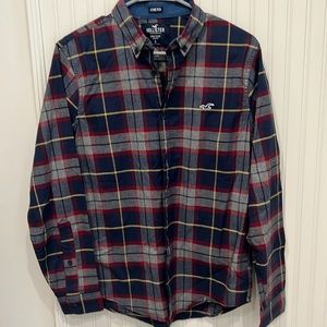 Mens plaid button down dress shirt